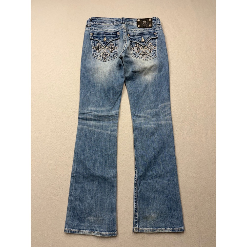 Miss Me Bootcut Jeans Womens 30 Blue JP5335B Embroidered Rhinestone Y2K Denim